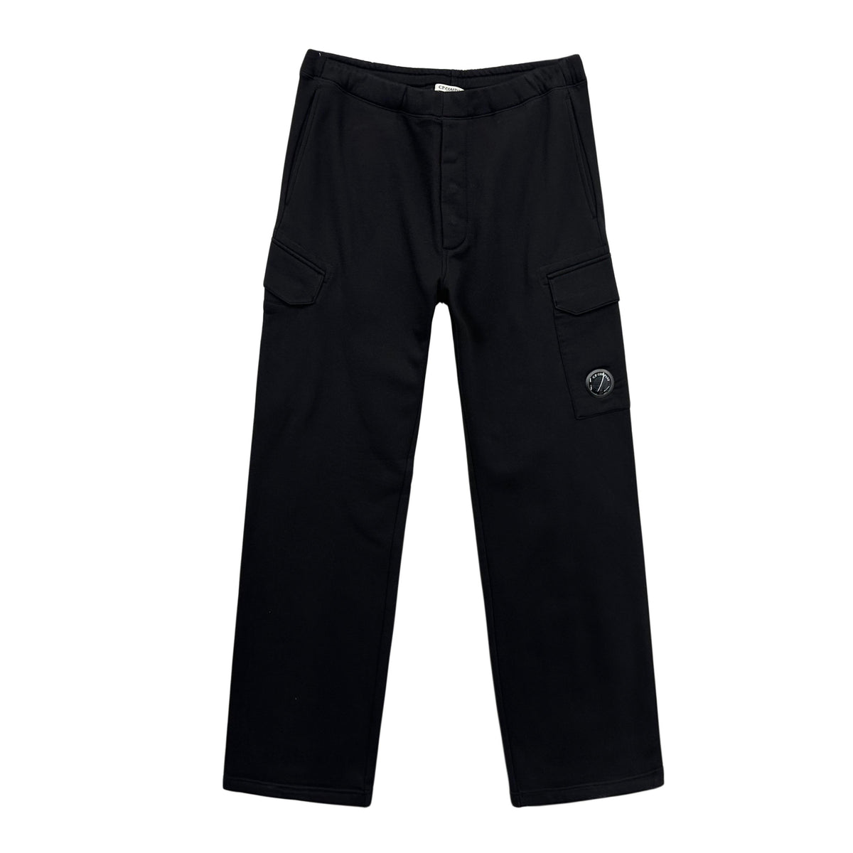 CP Company Diagonal Fleece Lens Badge Cargo Sweatpants for Men 21CMSP030A 999