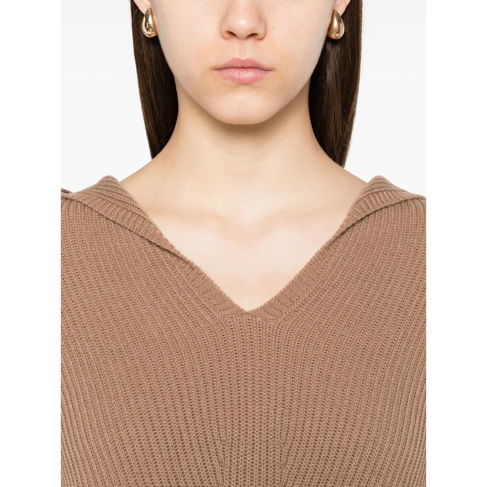 Max Mara Women’s Hooded V-Neck Knit Sweater