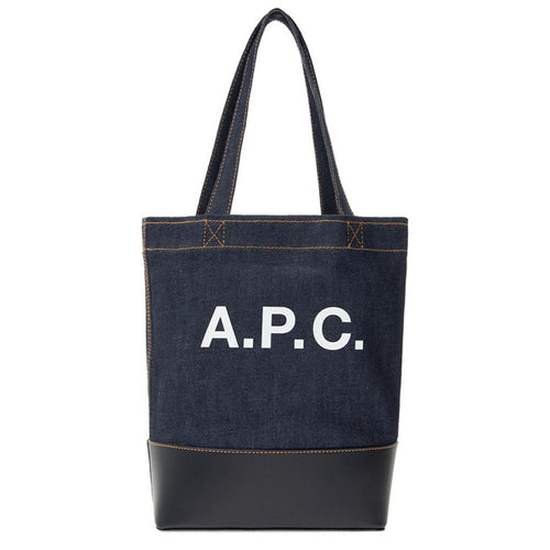 A.P.C. Denim Axel Small Shopper Tote Bag Navy