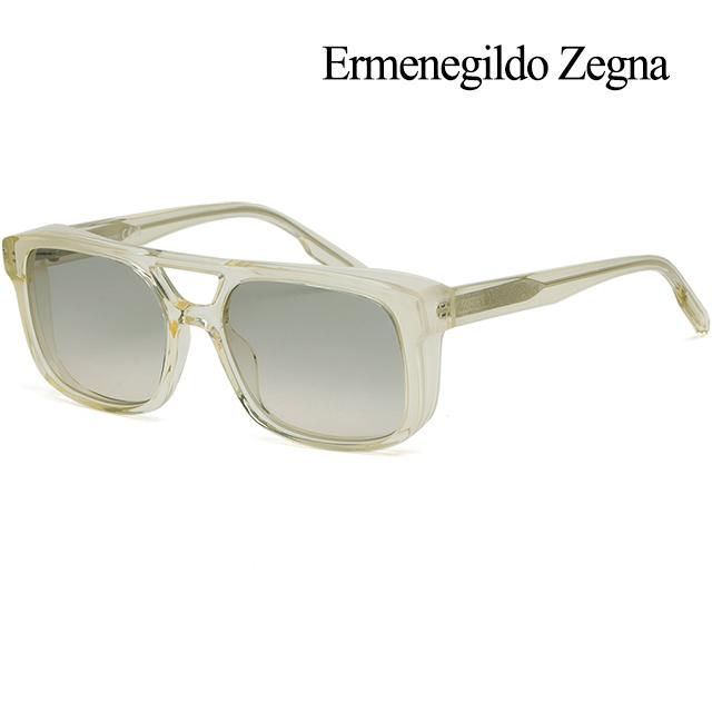 Zegna Clear Yellow Aviator Double Bridge Oversize Sunglasses EZ0209 39B