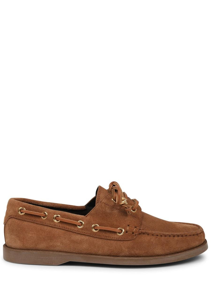 CELINE Leather Boat Shoes Loafers Women’s Navy