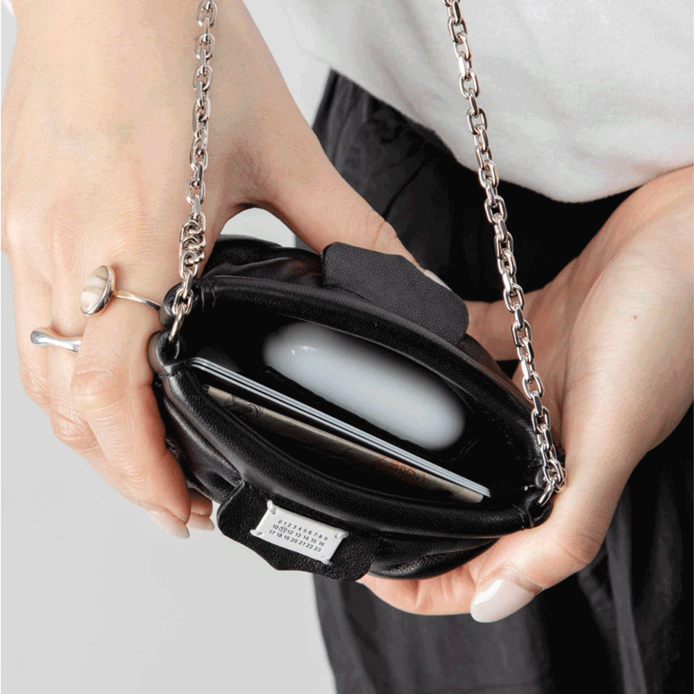 Maison Margiela Glam Slam Baby Shoulder Bag Black Leather