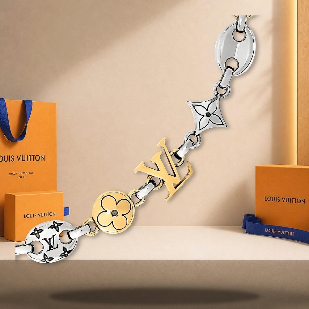 Louis Vuitton LV Sailor Chain Belt Palladium and Gold Hardware M03122