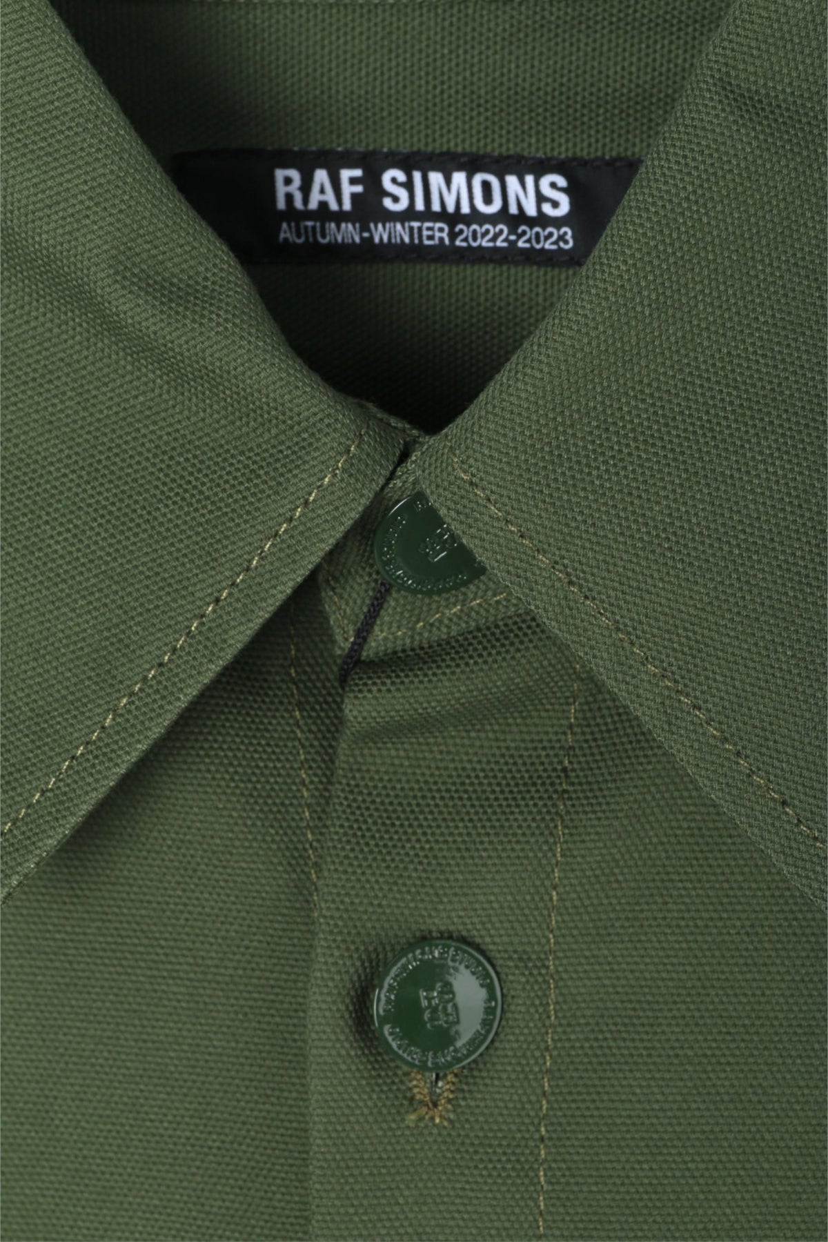 Raf Simons R Pin Oversized Khaki Denim Shirt Jacket 222 M243 10080 0023