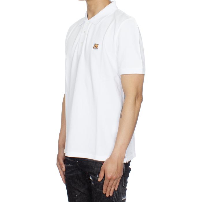 Maison Kitsune Fox Head Patch Regular Collar T-Shirt White