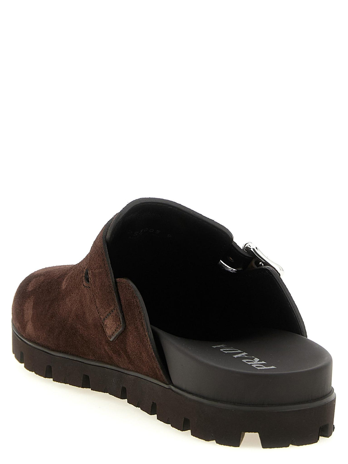 PRADA Black Leather Slide Slippers for Men