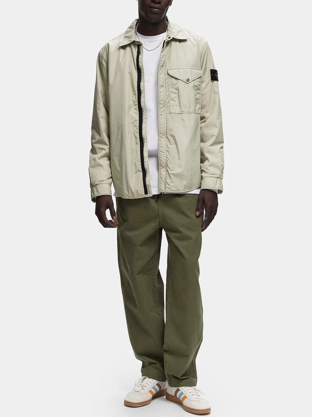 STONE ISLAND Crinkle Reps Overshirt Jacket with Patch Badge Navy
