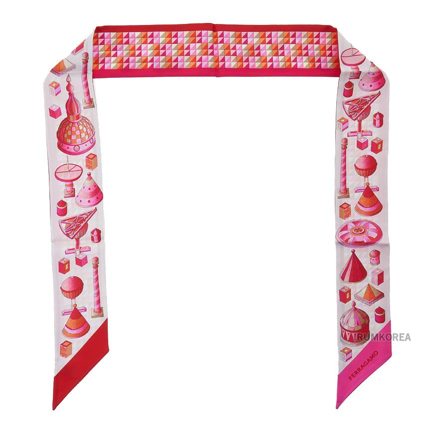 Ferragamo Cotton Candy Pink Silk Scarf for Women
