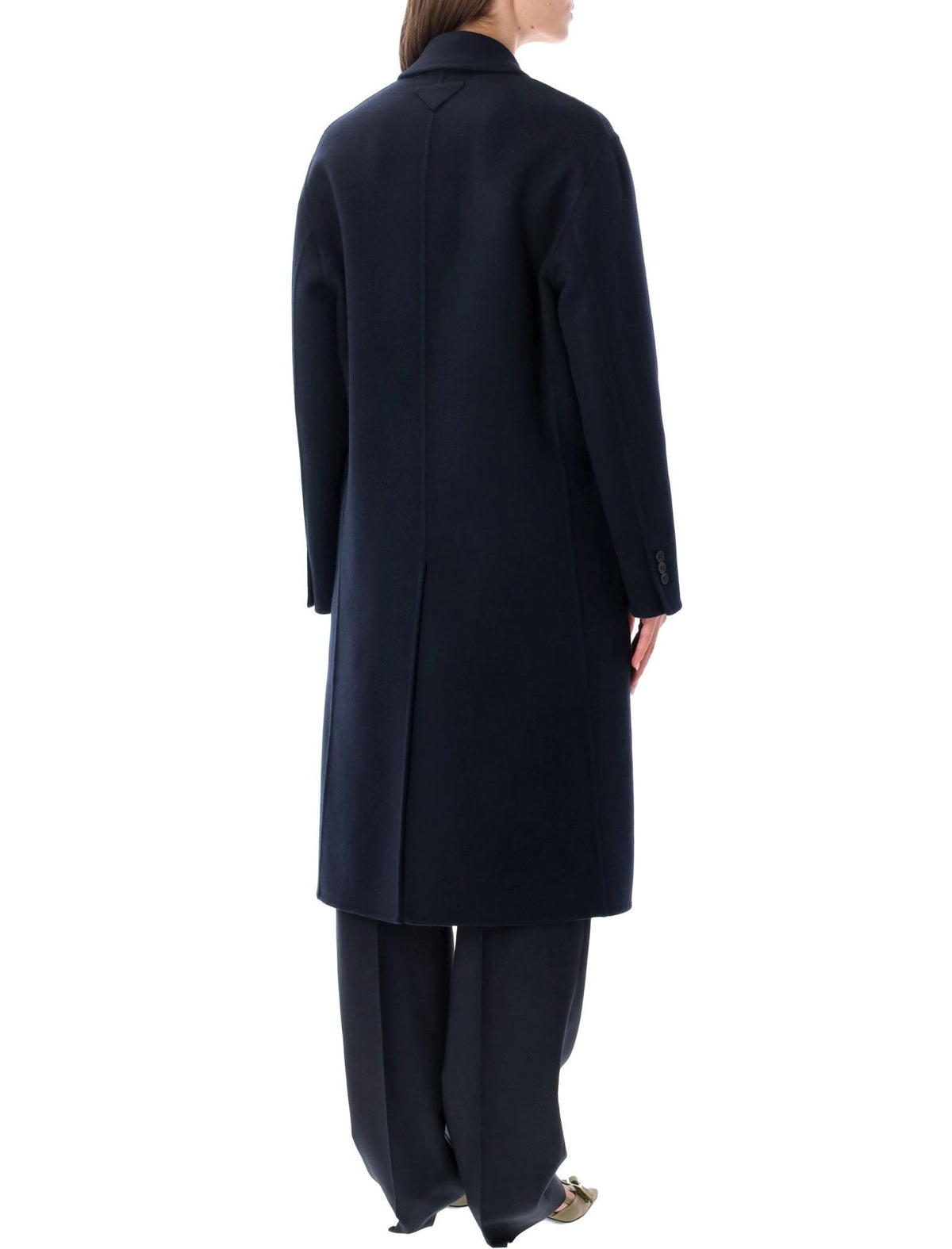 PRADA Black Wool Blend Long Coat for Women