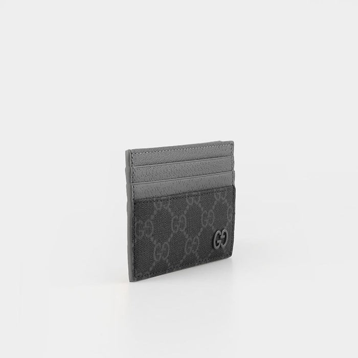 GUCCI Gray GG Trim Card Case Wallet