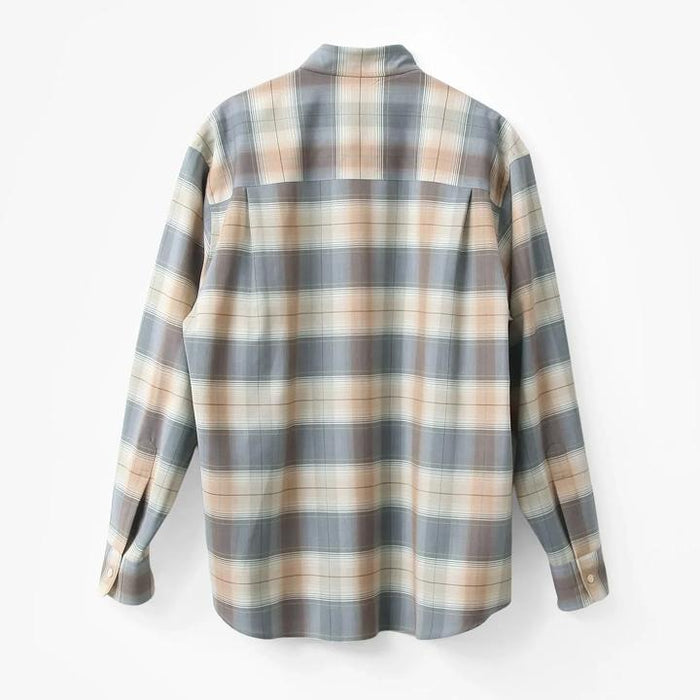 AURALEE Super Light Wool Check Long Sleeve Shirt Light Brown A26 SS01 LC