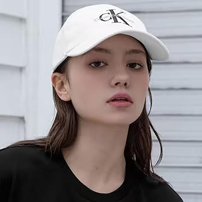 Calvin Klein Unisex Monogram Logo White Baseball Cap