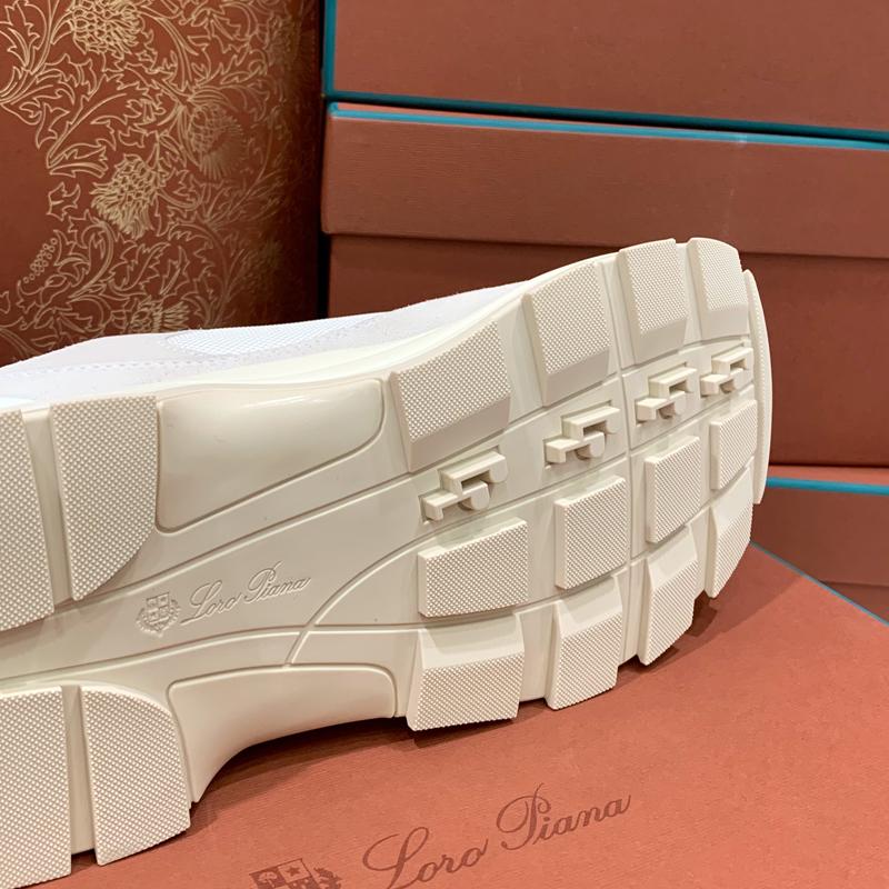 Loro Piana White Cairn Walk Low-Top Sneakers for Men