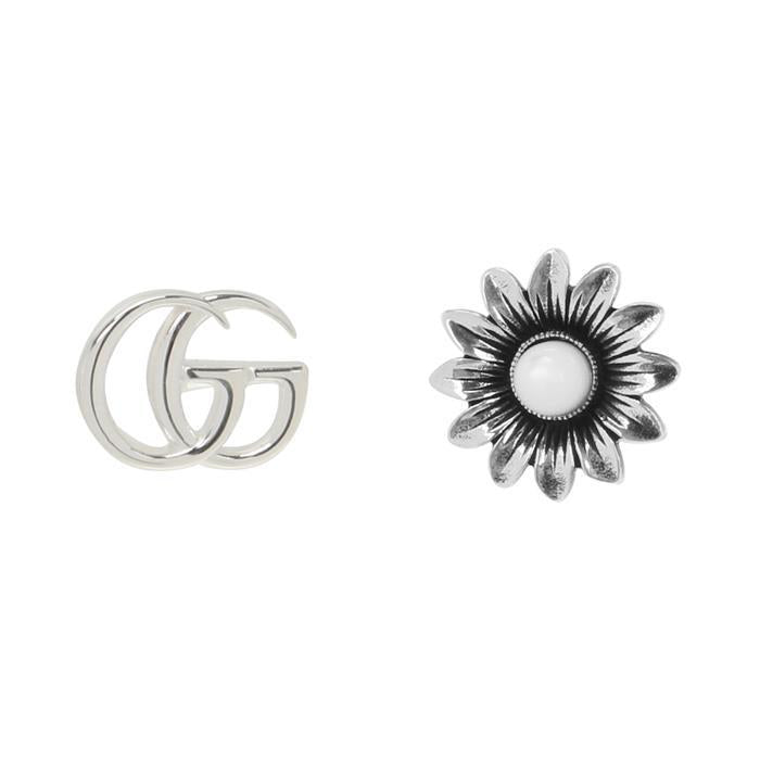 GUCCI Double G Flower Stud Earrings