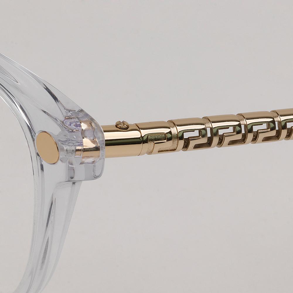 Versace Chain Temple Round Acetate Eyeglasses Unisex VE3353 148