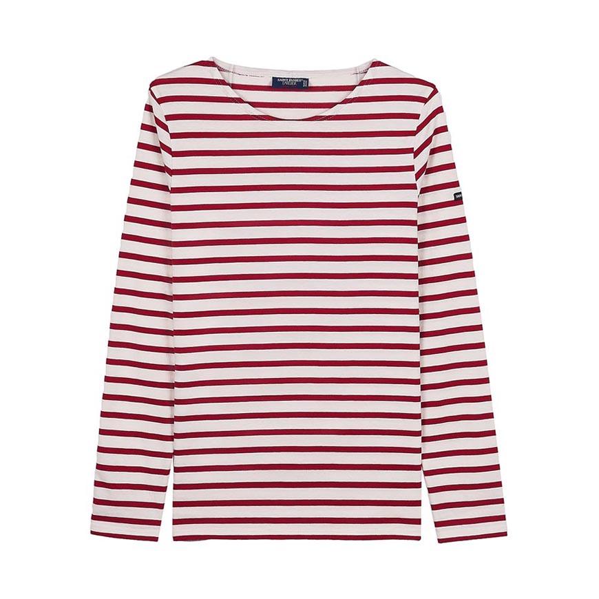 Saint James Ecru Persan Striped Cotton Long-Sleeve T-Shirt Women