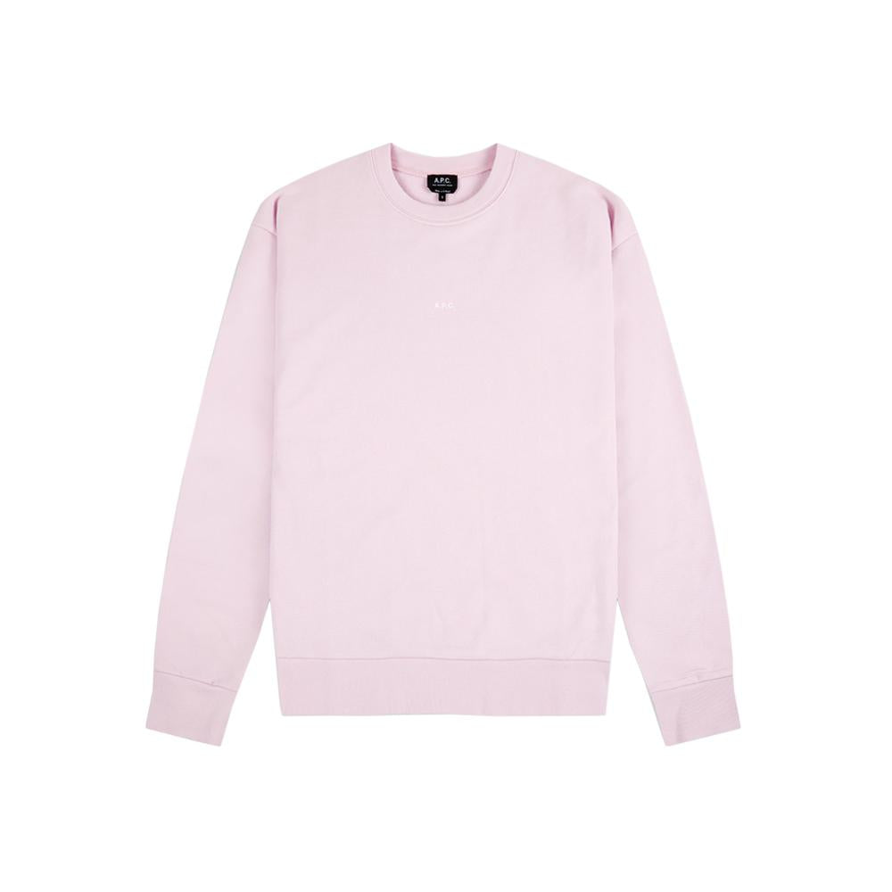 A.P.C. Rose Pale Small Logo Crewneck Sweatshirt for Men