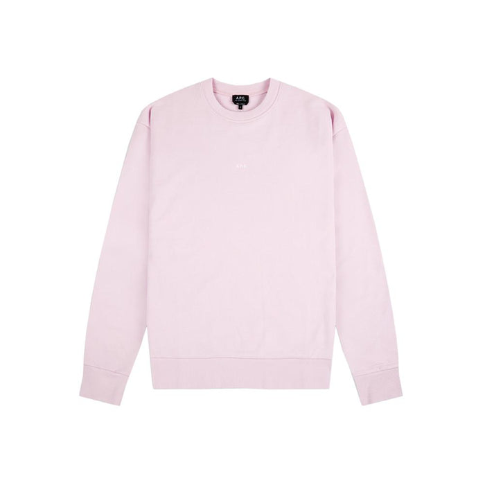 A.P.C. Rose Pale Small Logo Crewneck Sweatshirt for Men