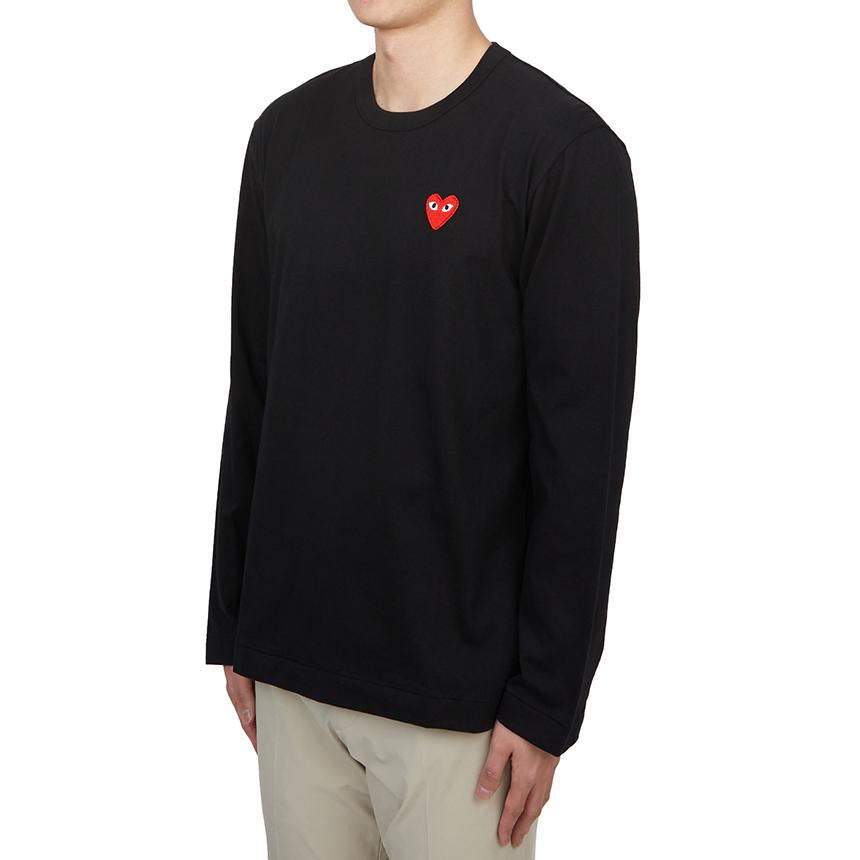 Comme des Garcons Red Heart Patch Long Sleeve Unisex T-Shirt AX T118 051 1