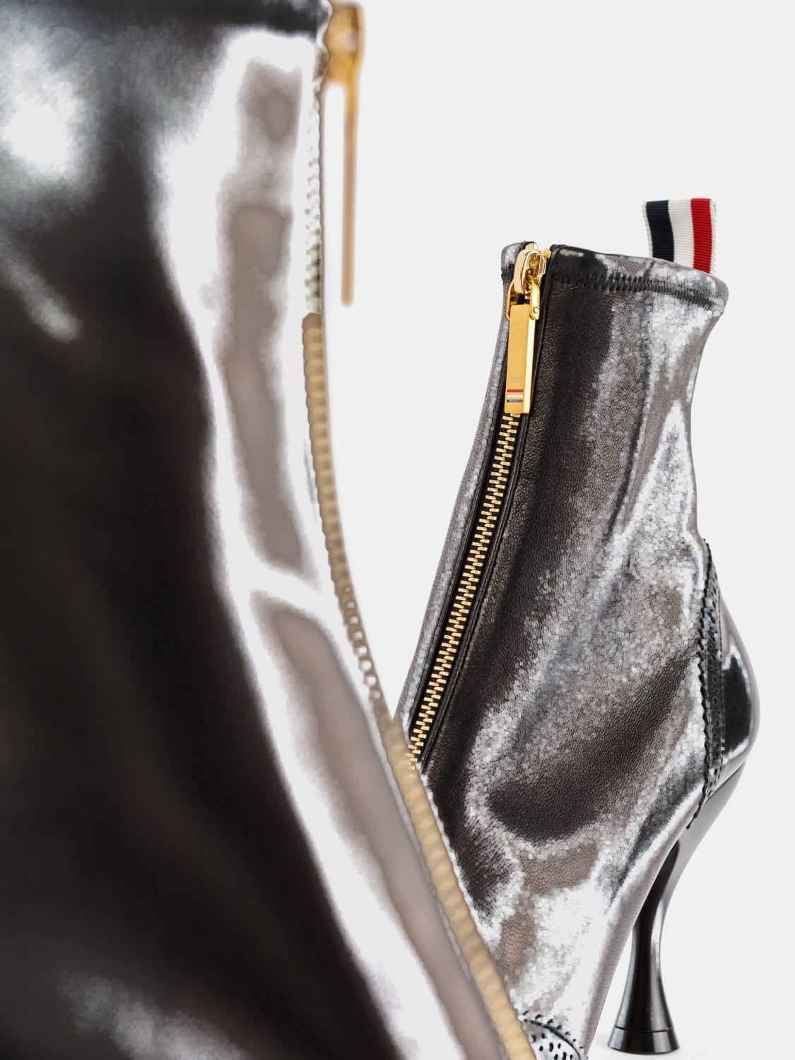 THOM BROWNE Black Leather Ankle Boots