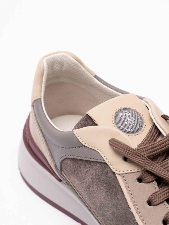 Brunello Cucinelli Nubuck Suede Running Sneakers Gray Men’s