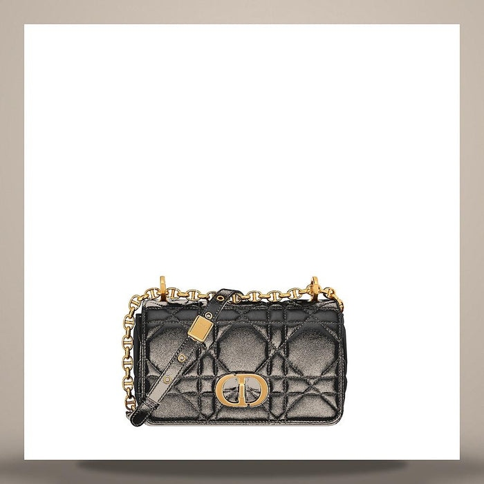 DIOR Soft Dior Caro Small Bag Black Macro Cannage Lambskin Shoulder Bag
