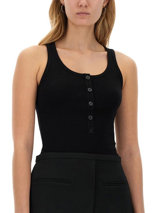 courreges Black Sleeveless T-Shirt 424 JDE089 JS01219999