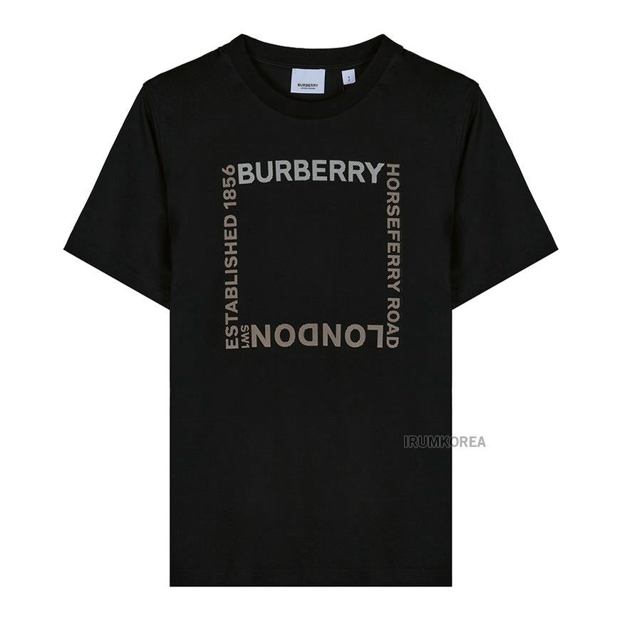 BURBERRY Horseferry Logo Cotton T-Shirt Black Women