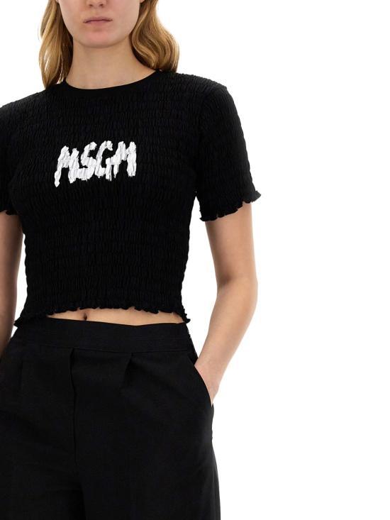 MSGM Black Short Sleeve T-Shirt 3641 MDM 10524700299