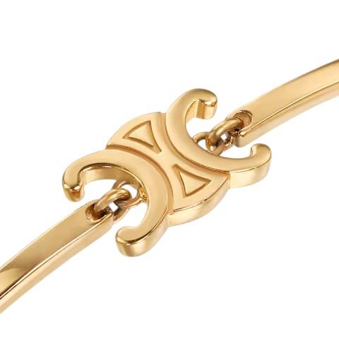 CELINE Triomphe Articulated Bracelet Gold Finish Brass