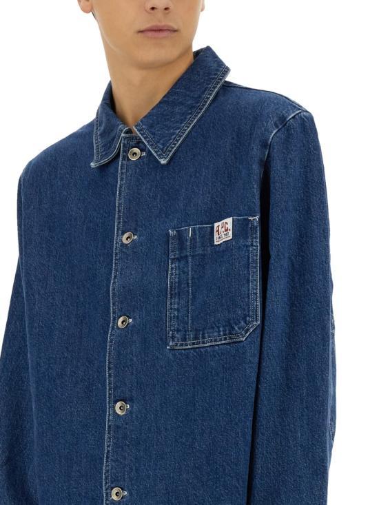 A.P.C. Indigo Denim Trucker Jacket for Men COHETH02994IAL DENIM DOM