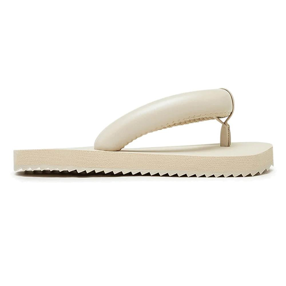 YUME YUME Beige Padded Strap Flip Flop Sandals
