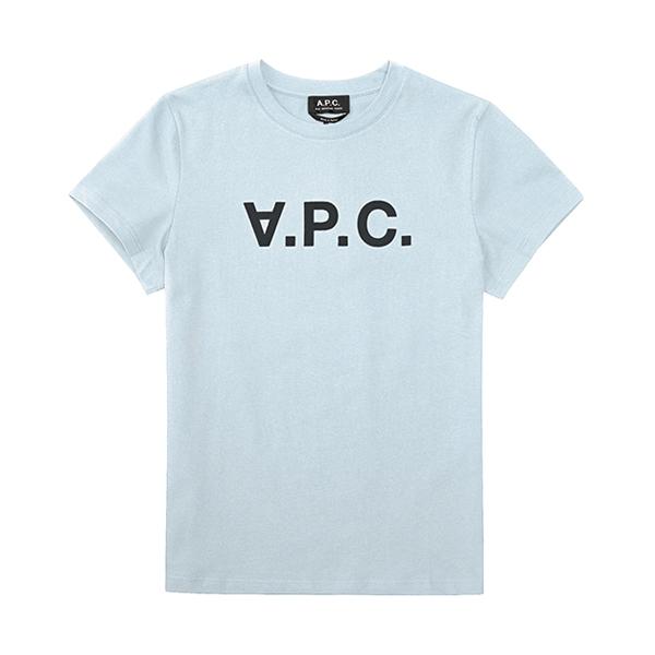 A.P.C. Light Blue Cotton Short Sleeve T-Shirt Men