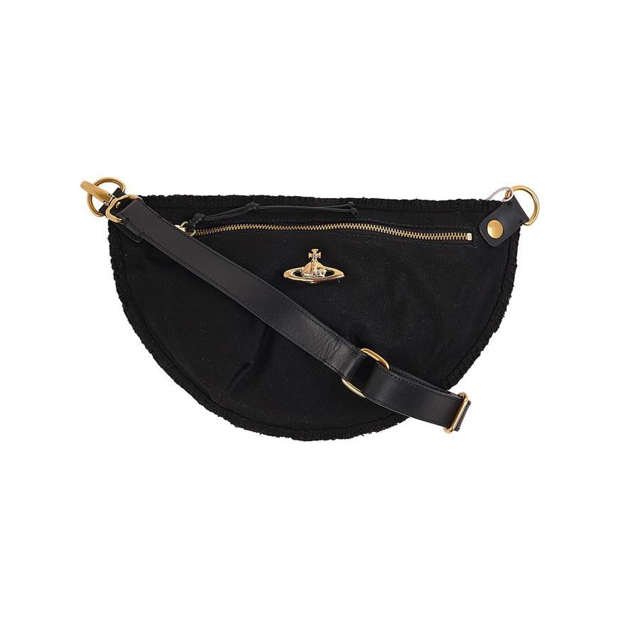 Vivienne Westwood Black Leather City Bumbag Shoulder Bag for Women