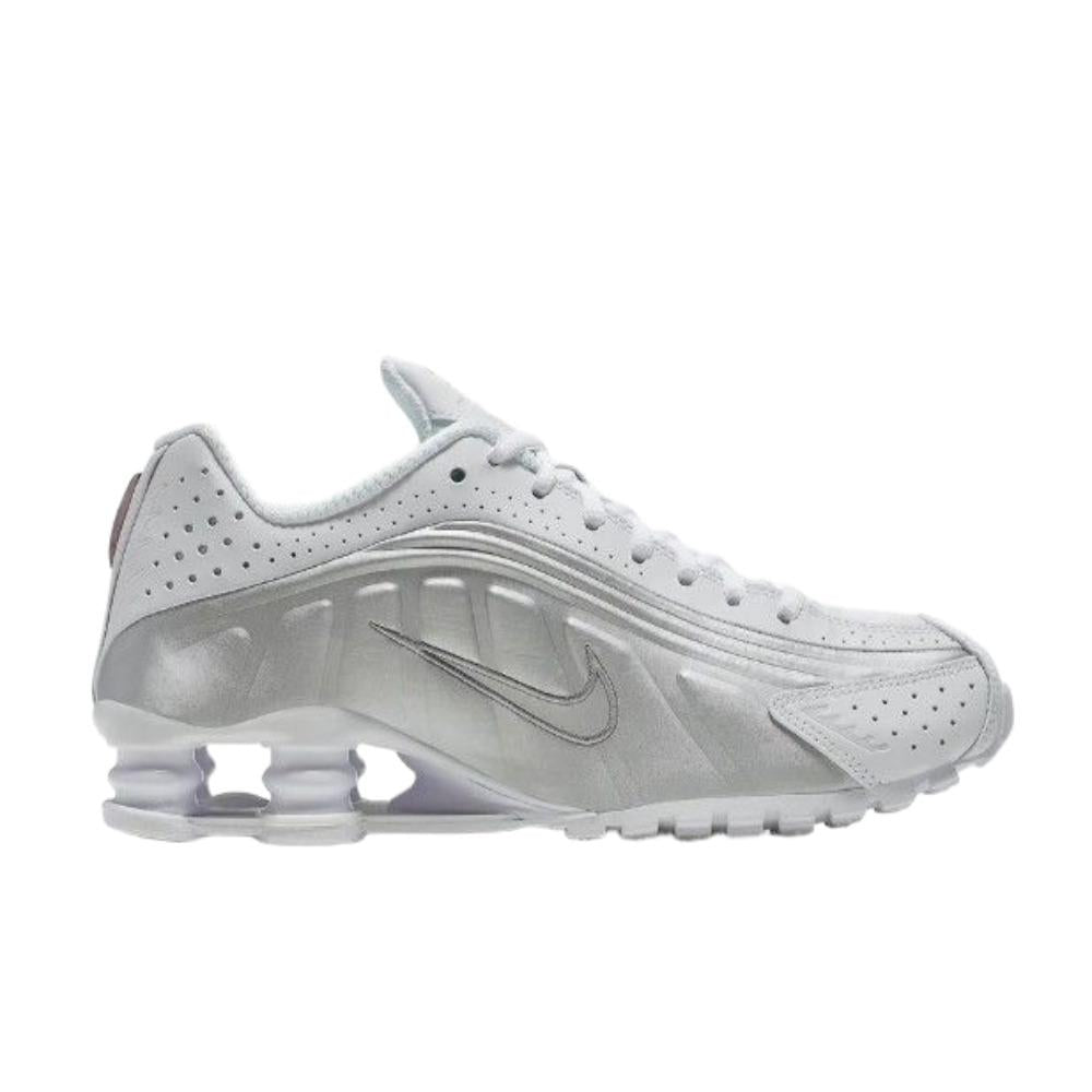 Nike Shox R4 White Metallic Silver Low-Top Sneakers AR3565 101