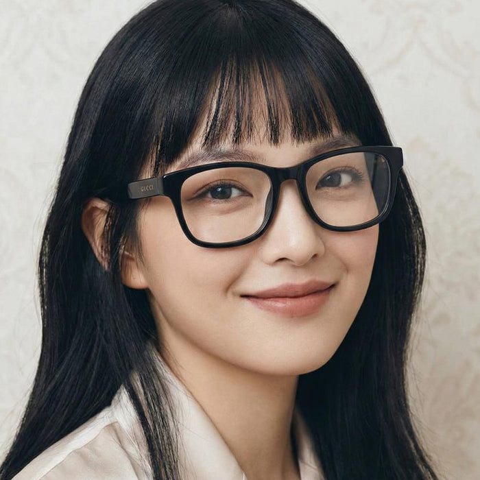 GUCCI Rectangular Acetate Eyeglass Frames Unisex Fashion GG1344O 001