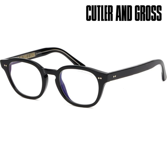 Cutler and Gross Black Acetate Square Eyeglass Frames Unisex CGBB1380 001