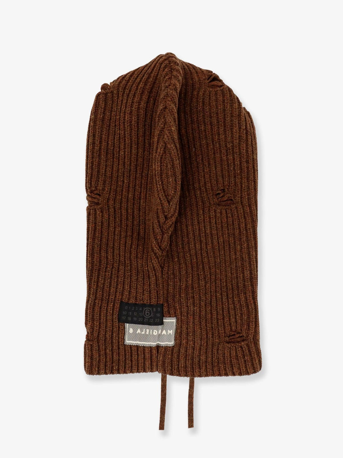 Maison Margiela Rib Knit Beanie Hat Wool Blend Gray