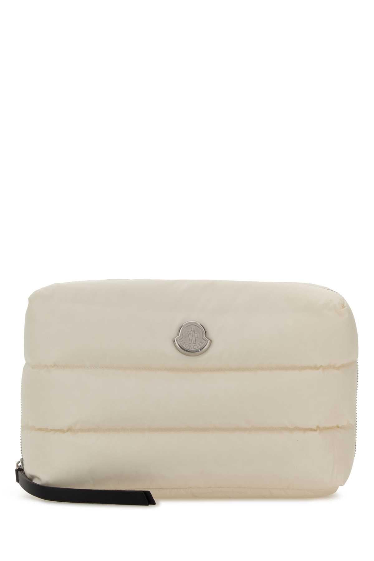 Moncler Leather Zip Pouch Black Women's Clutch