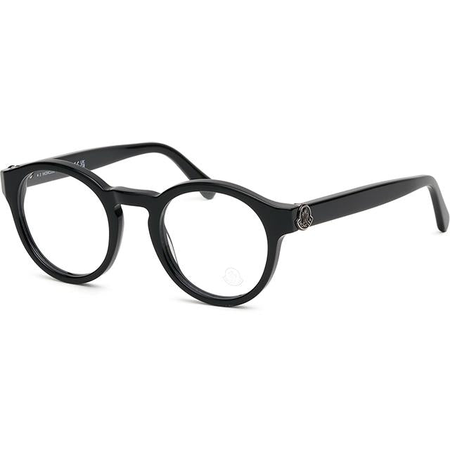 Moncler Round Black Acetate Eyeglass Frames Unisex ML5189 001