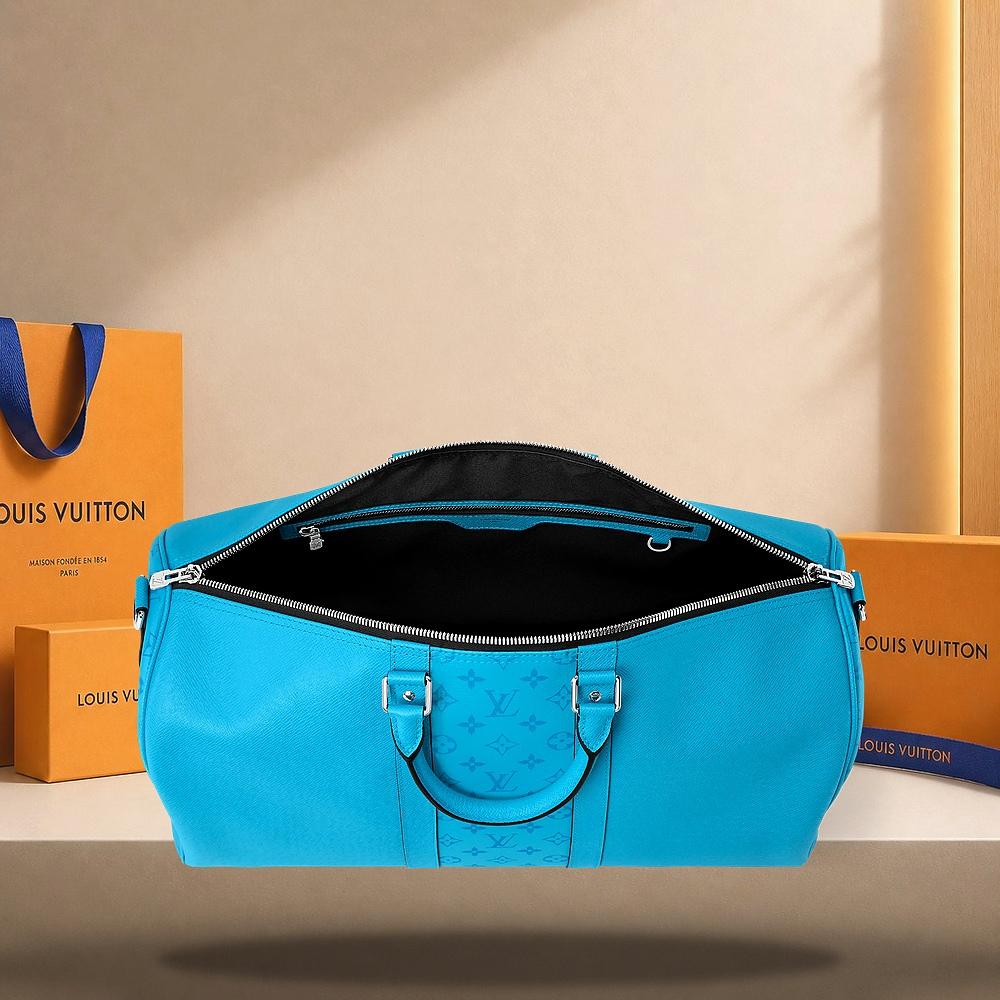 Louis Vuitton Keepall Bandoulière 50 Tropical Blue Tote Bag M27791