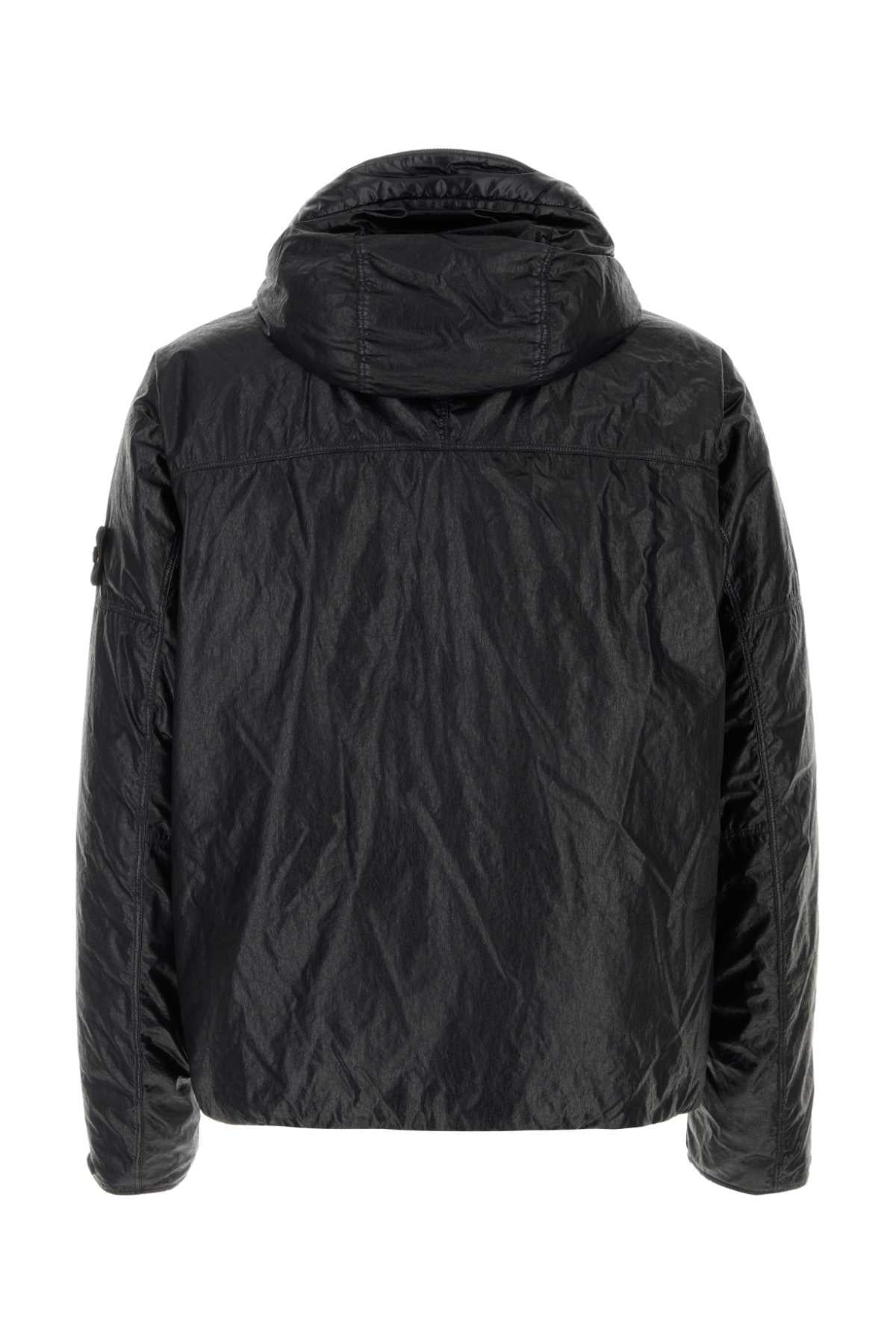 STONE ISLAND Black Nylon Down Puffer Jacket for Men