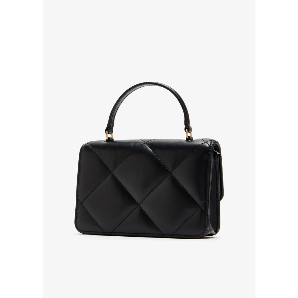 Tory Burch Kira Quilted Wallet Bag Black Leather Tote