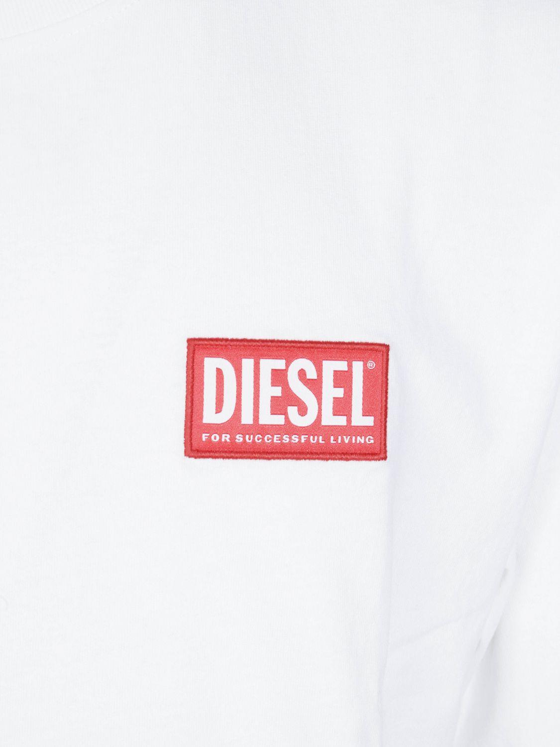 DIESEL Short Sleeve Cotton T-Shirt White Men’s