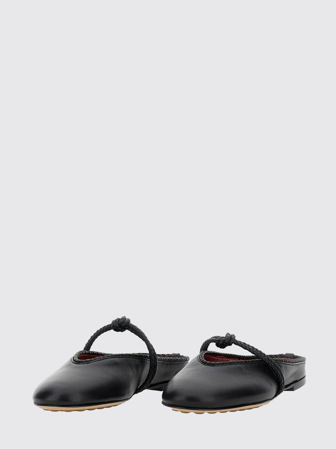 Bottega Veneta Black Leather Mule Slippers