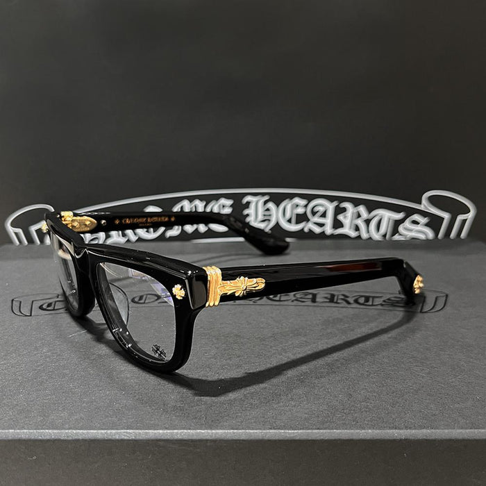Chrome Hearts Black Gold Trim Unisex Eyeglasses