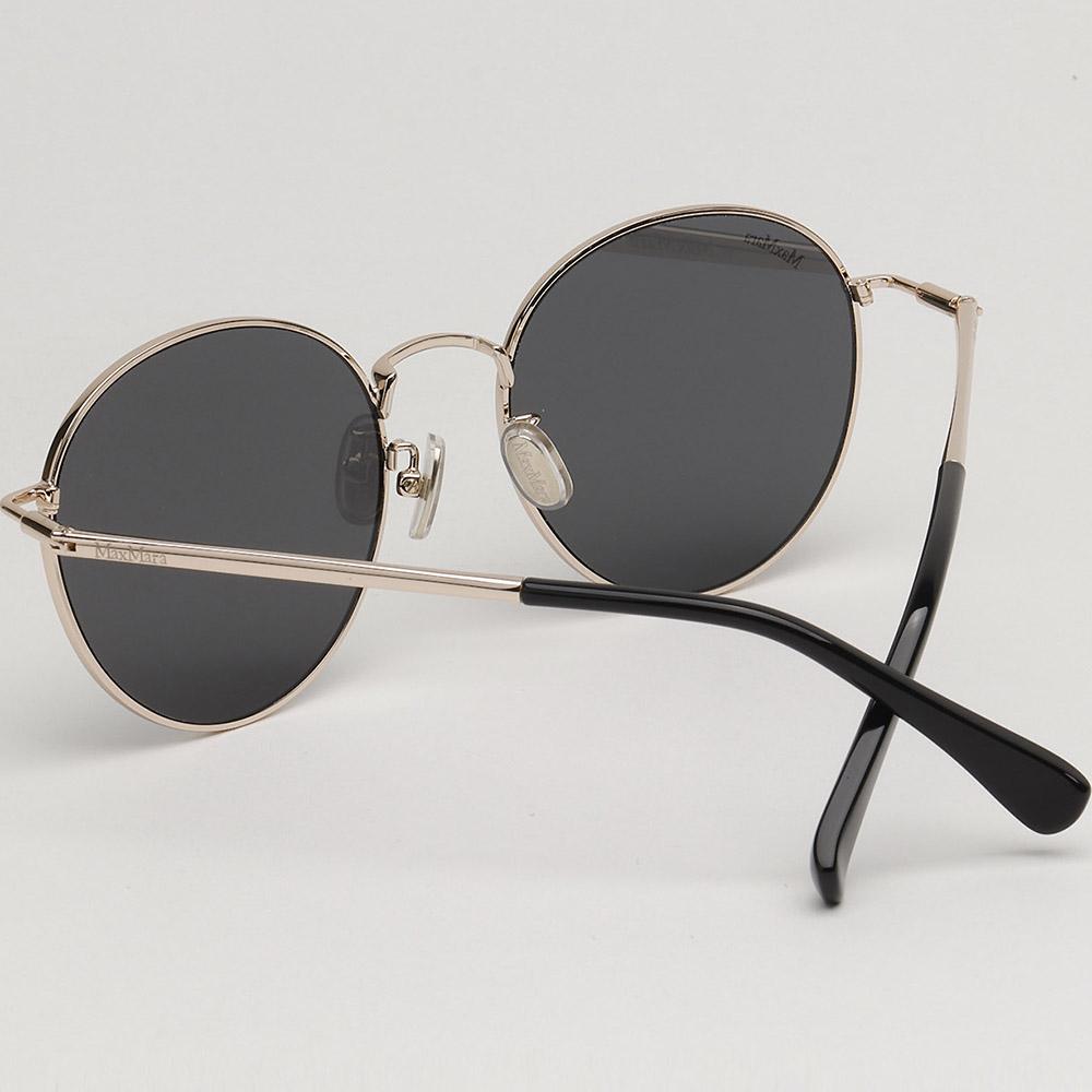 Max Mara Gold Metal Round Sunglasses Asian Fit Unisex MM0113K 28B