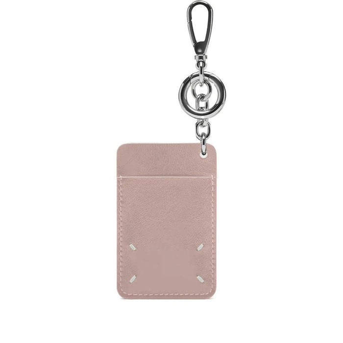 Maison Margiela Stitch Card Holder Keyring Black Leather Unisex