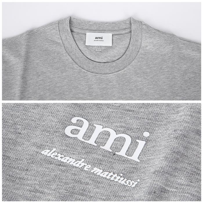 AMI Logo Print Short Sleeve T-Shirt Gray