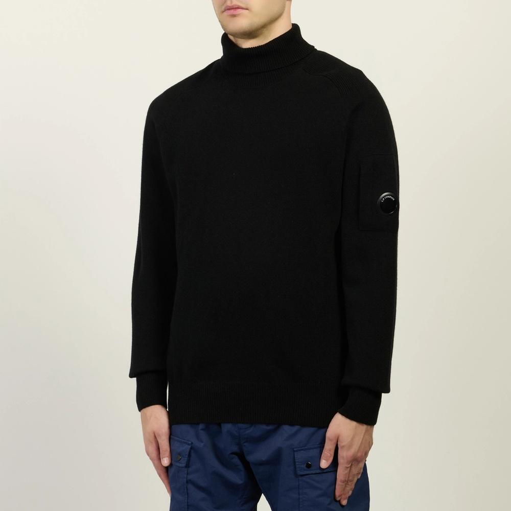 CP Company Lambswool Men’s Turtleneck Knit Sweater Black